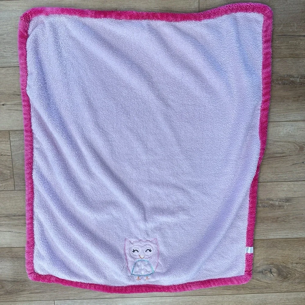Baby Gear Pink Owl Plush‎ Fleece Girl Baby Security Blanket Lovey Aqua Blue Pink